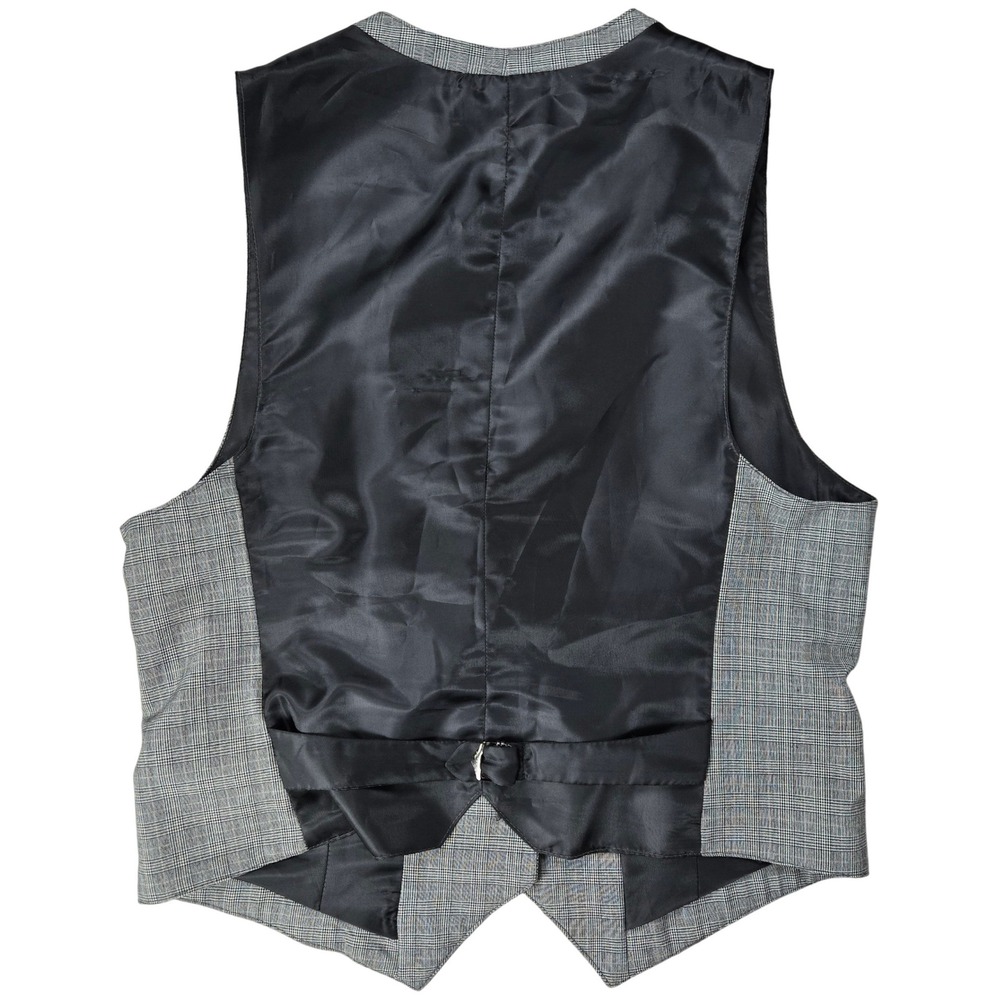 Norma Kamali Plaid‎ Vest Womens XL Gray Black Formal Lined Pockets Sleeveless - Picture 2 of 8